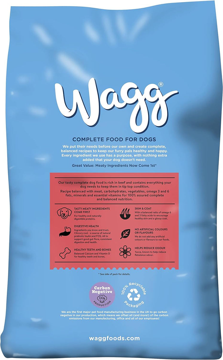 Wagg Meaty Goodness Complete Dry Adult Dog Food Beef Dinner 12kg