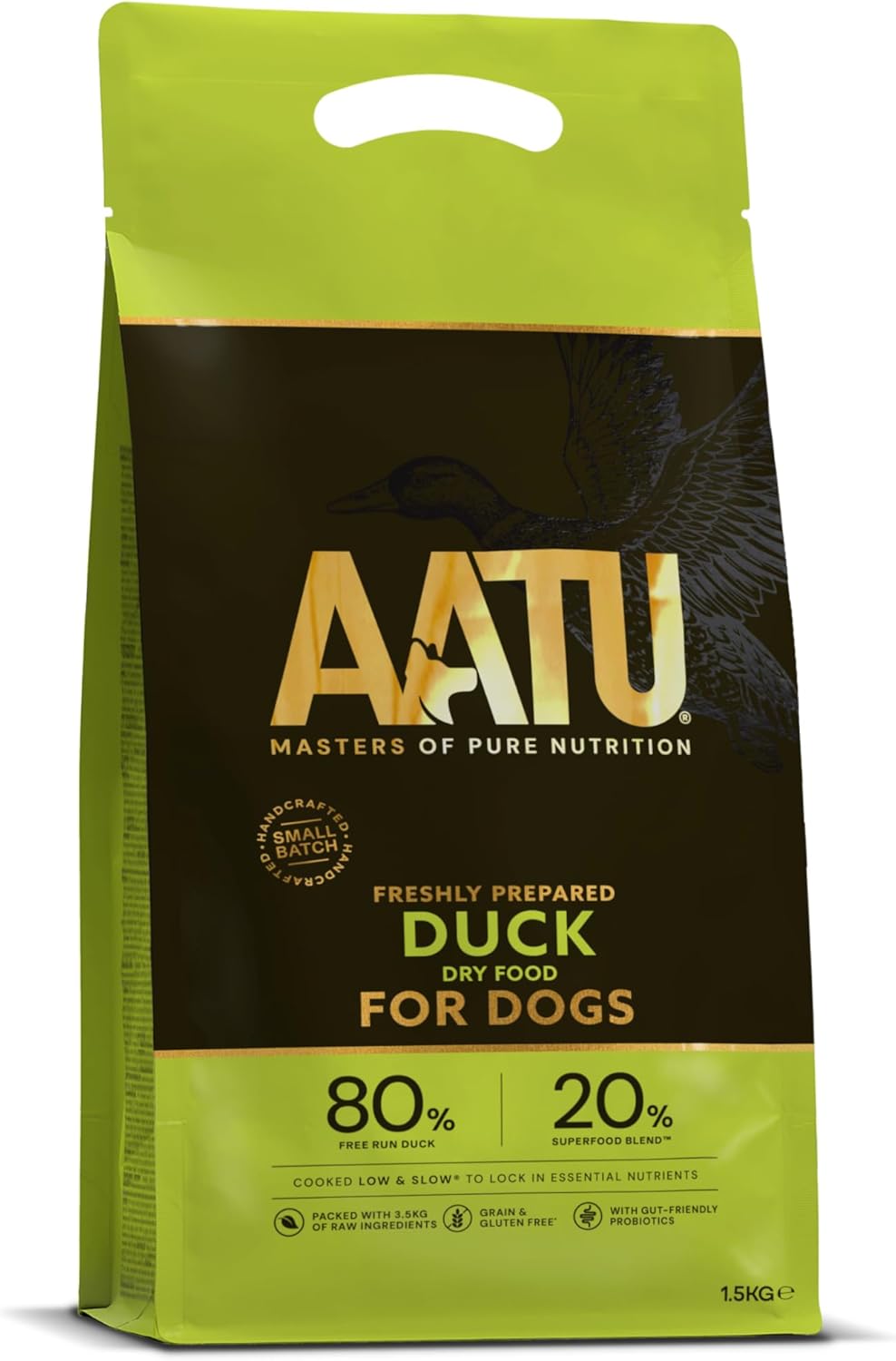 AATU 80/20 Complete Dry Dog Food, Duck 1.5kg