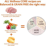 Wellness CORE Small Breed Adult Low Fat, Dry Dog Food for Small Breeds, Grain Free, High Meat Content, Turkey, 5 kg