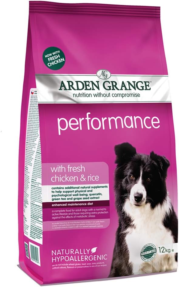 Arden Grange Adult Performance Dry Dog Food with Fresh Chicken and Rice, 12 kg