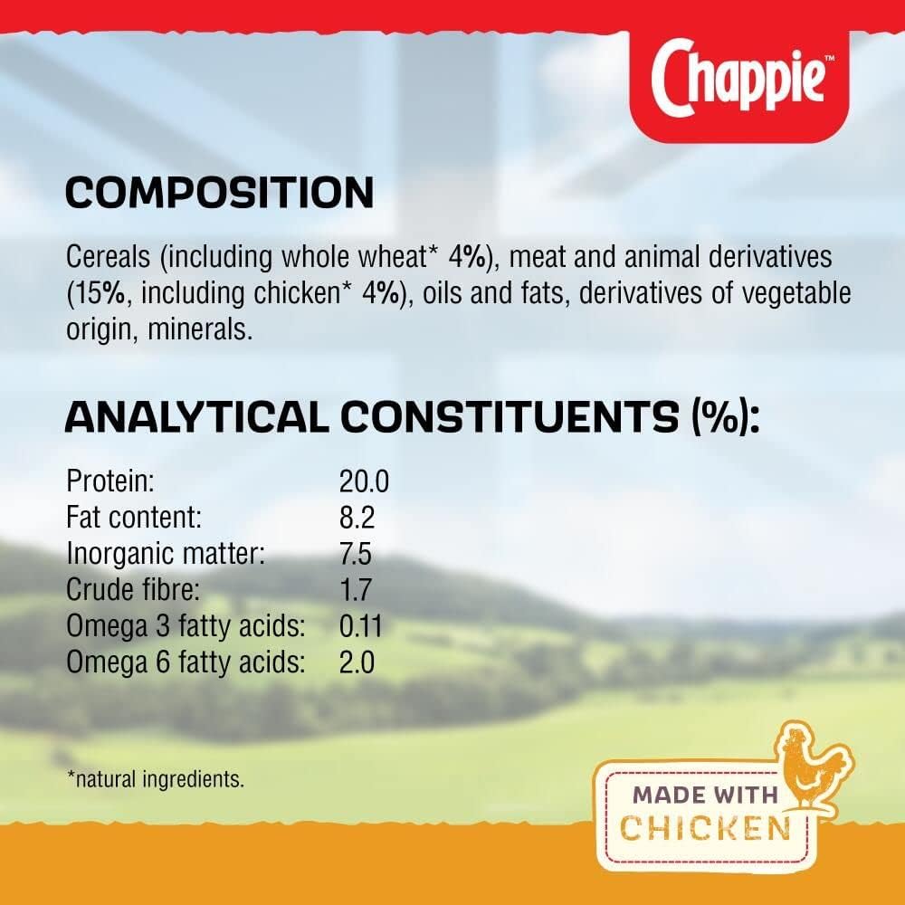 Chappie - Dry Dog Food for Adult Dogs - with Chicken and Wholegrain Cereal - 15 kg