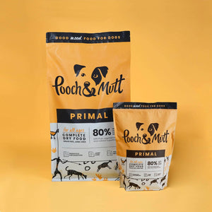 Pooch & Mutt - Primal High Protein Grain Free Dry Dog Food (Regular Sized Kibble), Lamb And Ostrich Flavour, 10kg