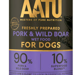 AATU 90/10 Complete Wet Adult Dog Food in a Tin Pork & Wild Boar 400g (Pack of 6) - Grain Free Recipe - No Artificial Ingredients - Good for Low Maintenance Feeding