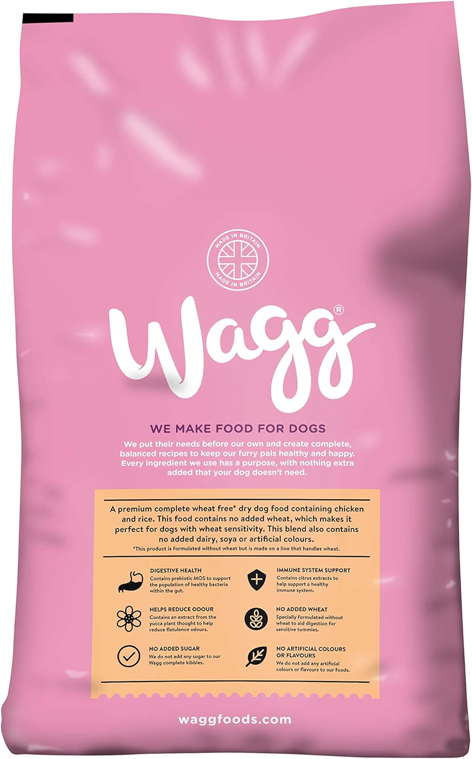 Wagg Wheat Free Complete Dry Adult Dog Food Chicken & Rice 12kg - For Sensitive Stomachs