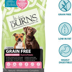 Burns Pet Nutrition Hypoallergenic Complete Dry Dog Food Adult and Senior Dog Grain Free Duck and Potato Grain Free 12 kg