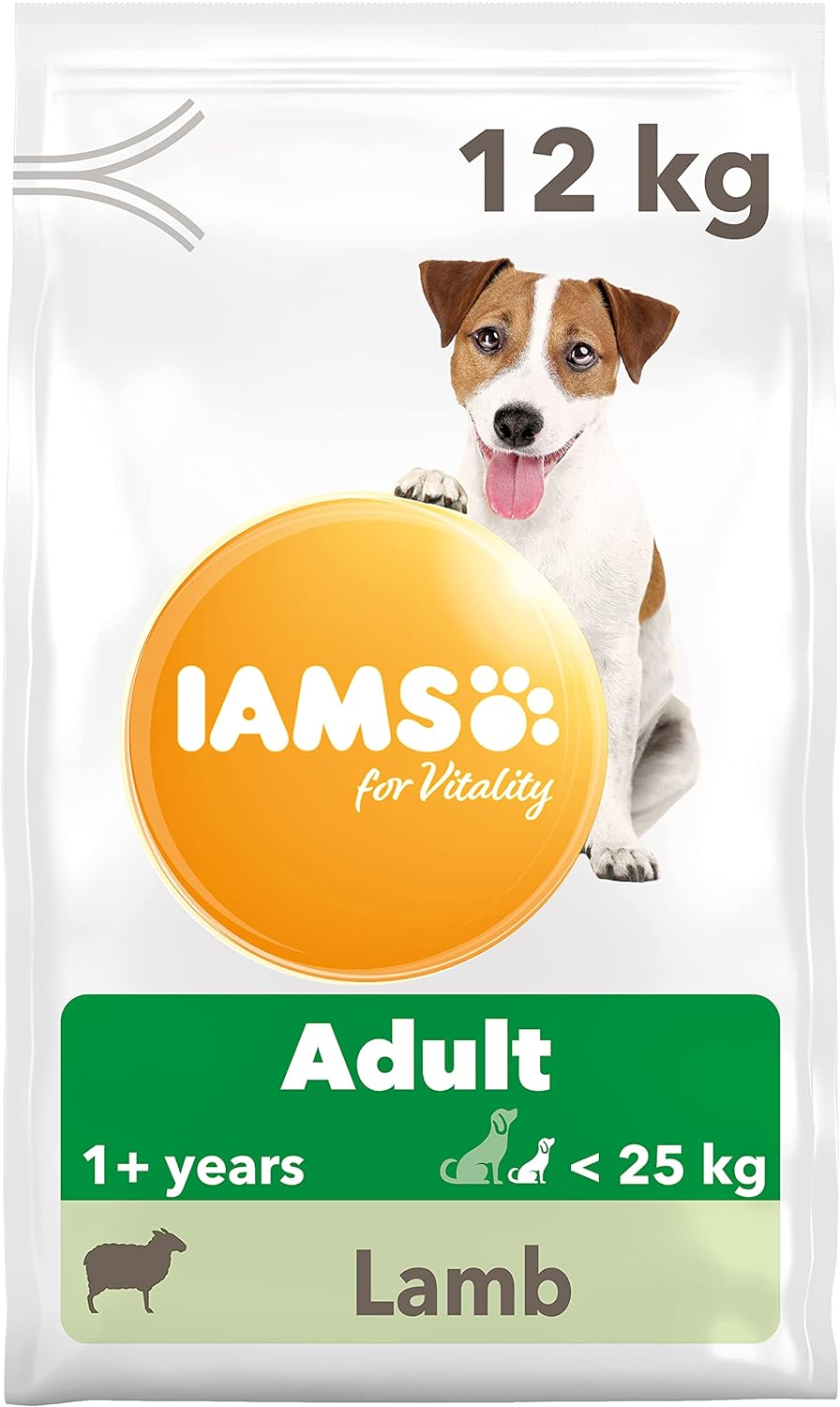 IAMS Complete Dry Dog Food for Adult 1+ Small and Medium Breeds with Lamb 12 kg