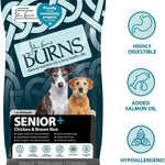 Burns Natural Nutrition Senior + Complete Dry Dog Food Chicken & Brown Rice 12kg