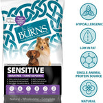 Burns Pet Nutrition Complete Dry Hypoallergenic Dog Food For Sensitive Dogs – Turkey and Potato 12 kg