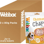 Webbox Chicken Chips Dog Treats -  Natural Chicken Breast (10 x 80g Packs)