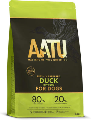 AATU 80/20 Dry Dog Food, Duck, High Protein, Grain Free Recipe, No Artificial Ingredients, 5 kg