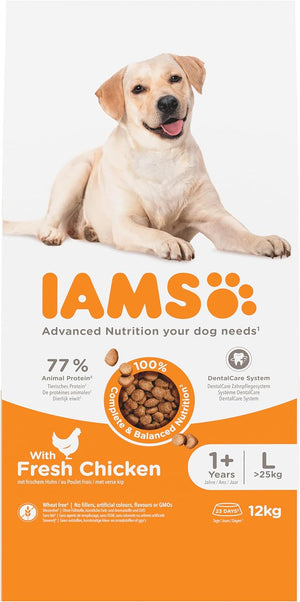 IAMS Complete Dry Dog Food for Adult 1+ Large Breeds with Chicken 12 kg