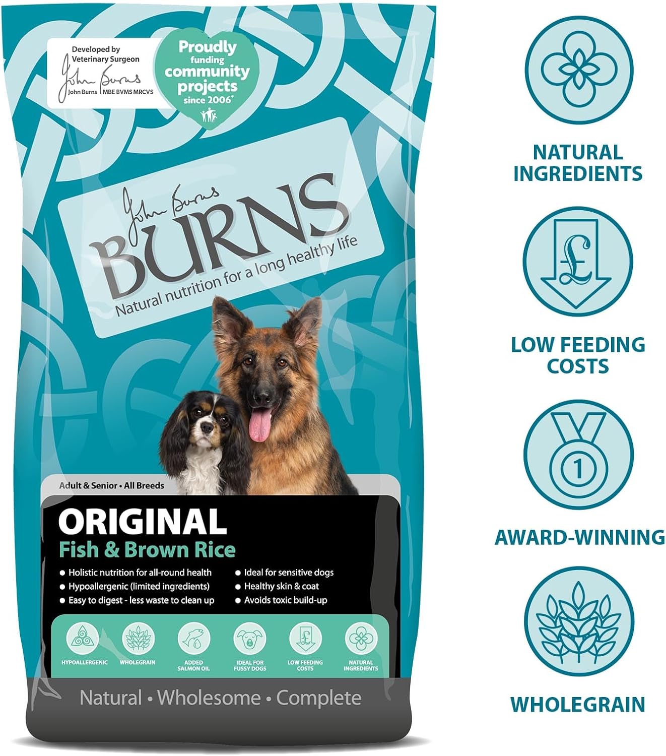 Burns Dog Original Fish & Brown Rice 12kg