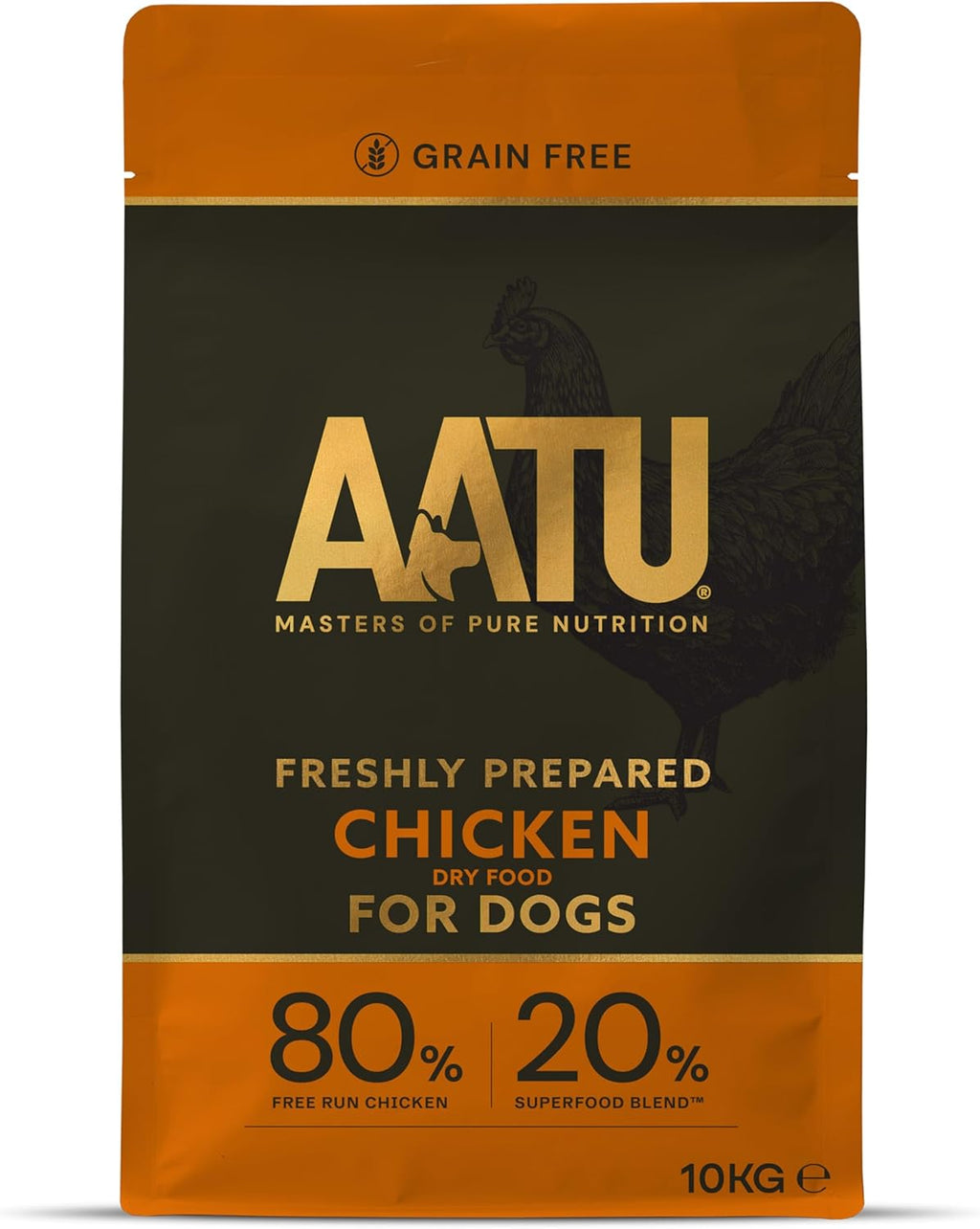 AATU 80/20 Grain Free Chicken Dry Dog Food - 10kg