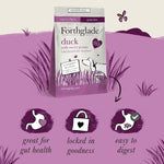 Forthglade Complete Natural Dry Dog Food - Grain Free Duck with Vegetables (6kg) Resealable Bag - Easy to Digest Cold Pressed Dog Food for Puppy, Adult and Senior Dogs