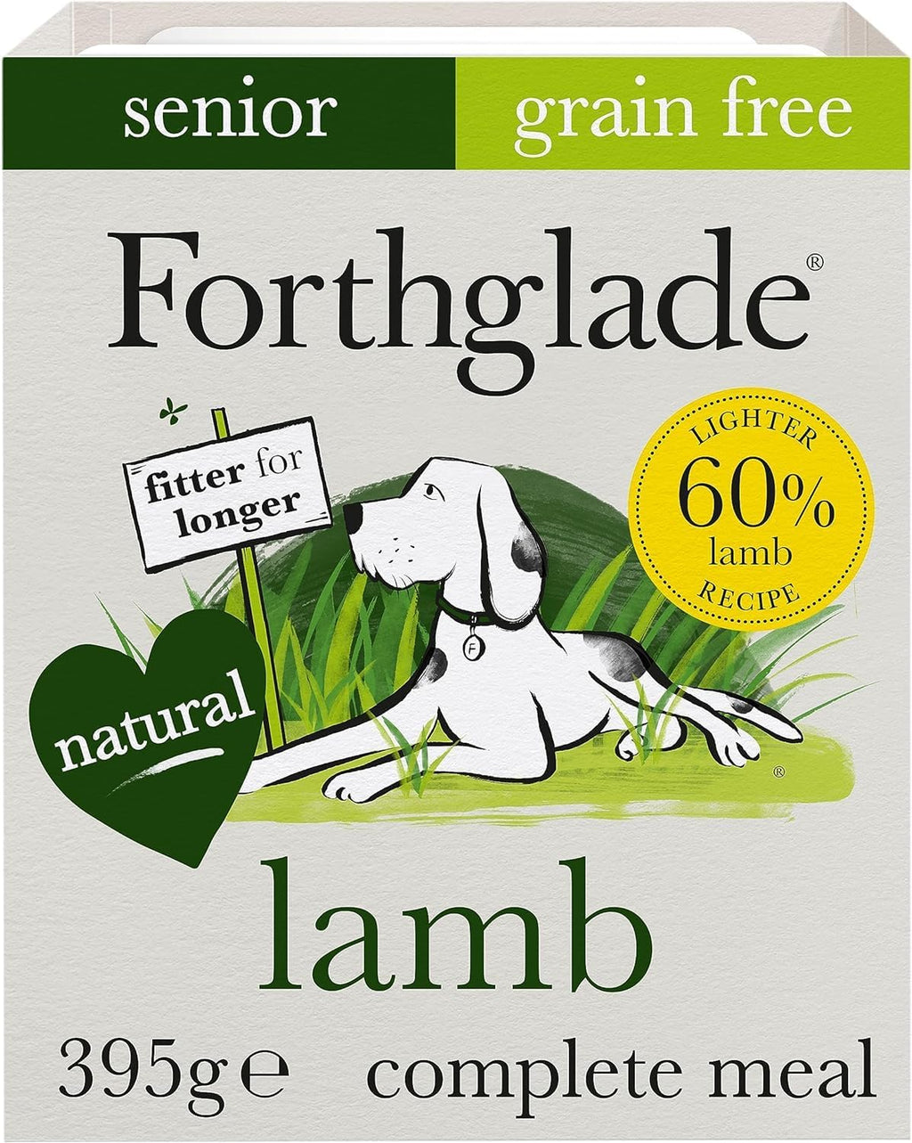 Forthglade Complete Natural Wet Dog Food - Grain Free Lamb with Vegetables (18 x 395g) Trays - Senior Dog Food 7 Years+