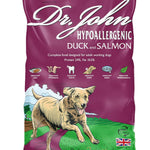 Dr John Hypoallergenic Duck & Salmon Dry Dog Food 12.5kg – Wheat Free & Chicken Free Dog Food Recipe for Sensitive Stomach & Allergies – Complete Adult & Senior Working Dog Food