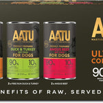AATU Premium Wet Adult Dog Food 400g (Variety Pack of 6) - Chicken, Beef, Duck & Turkey Tins - Natural & Finest Raw Ingredients - High Protein - Grain Free -Complete & Balanced Nutrition For Dogs