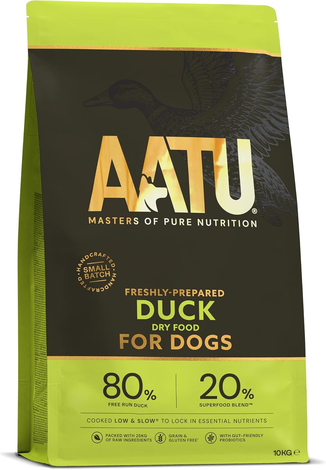 AATU 80/20 Grain Free Duck Dry Dog Food - 10kg