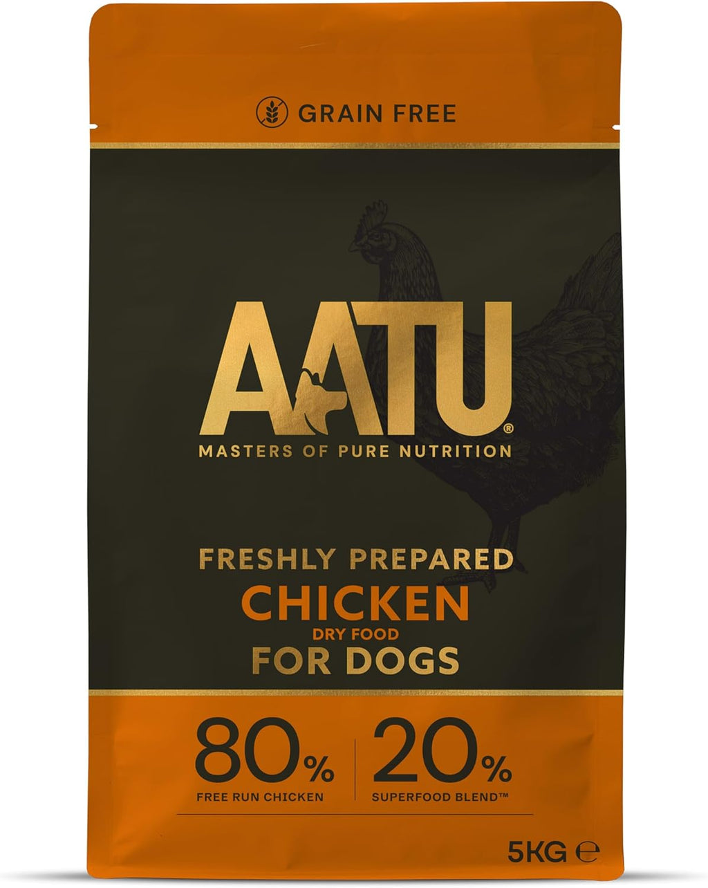 AATU 80/20 Complete Dry Dog Food, Chicken 5kg