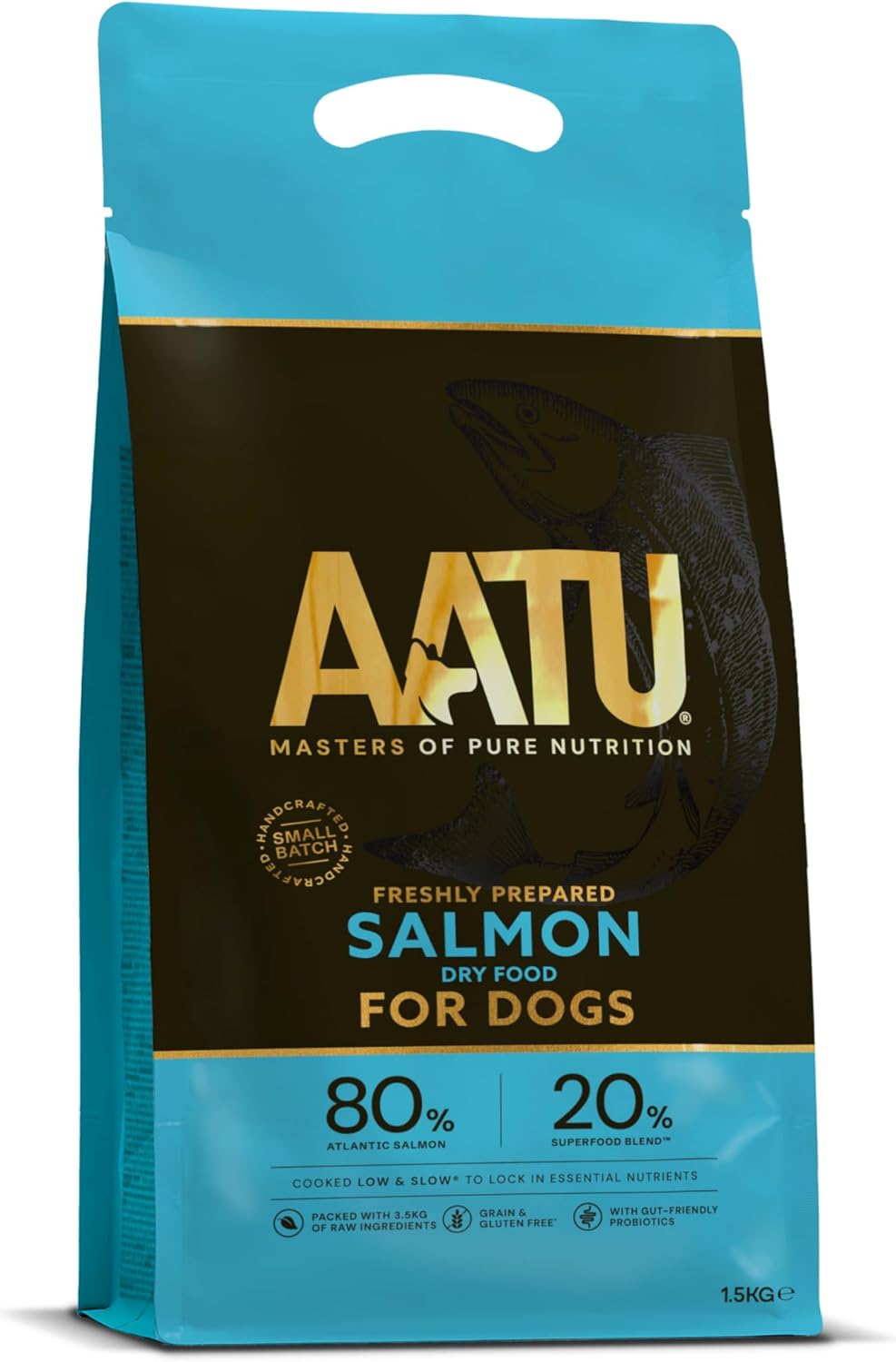 AATU 80/20 Complete Dry Dog Food, Salmon 1.5kg
