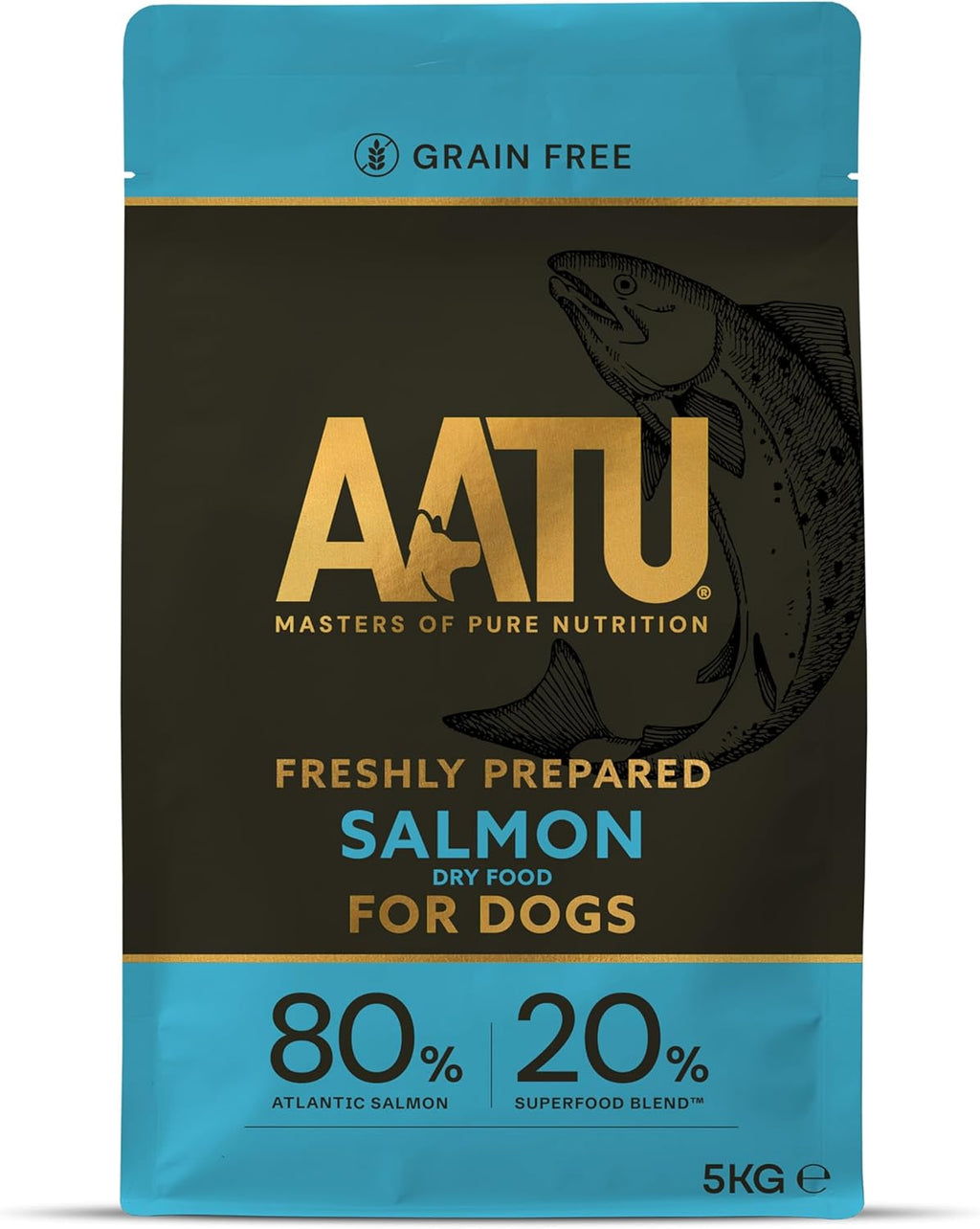 AATU 80/20 Grain Free Salmon Dry Dog Food - 10kg