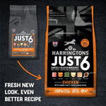 Harringtons Just 6 Complete Grain Free Dry Adult Dog Food Chicken 12kg - With Added Fresh Baked Bites