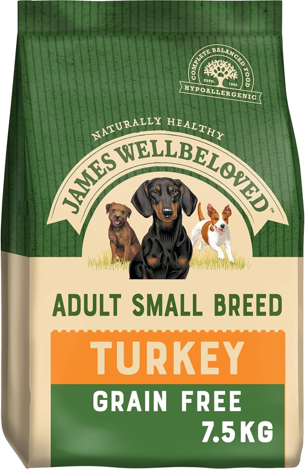 James Wellbeloved Adult Grain-Free Small Breed Turkey 7.5 kg