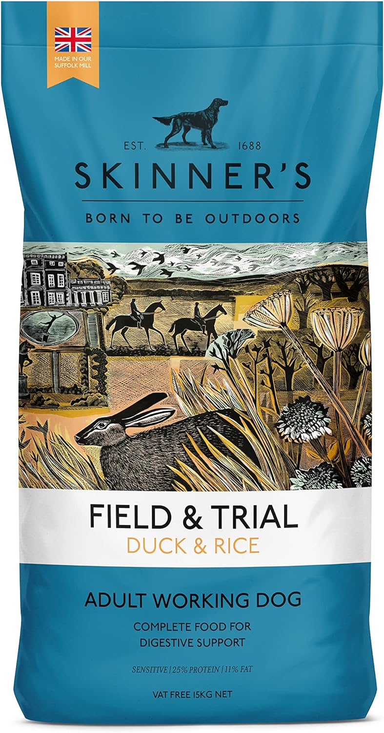 Skinner’s Field & Trial Duck & Rice – Complete Dry Adult Dog Food, Sensitive, Hypoallergenic, For Active Dogs, 15kg