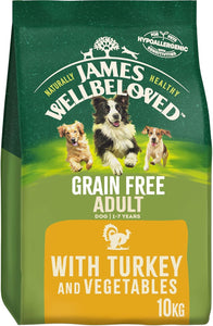 James Wellbeloved Complete Dry Adult Dog Food Turkey and Vegetable, 10 kg