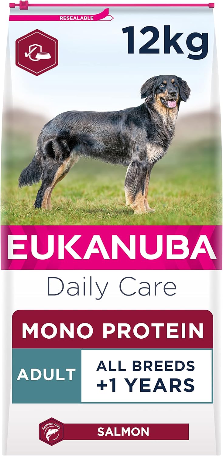 Eukanuba Mono-Protein Hypoallergenic Complete Dry Dog Food for Adult Dogs with Salmon 12 kg