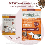 Forthglade Dry Dog Food, Cold Pressed, (10kg Resealable Bag), Turkey with Vegetables, Hypoallergenic Dog Food, Grain Free Complete, Natural Senior, Adult and Puppy Dry Dog Food for Good Gut Health