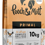 Pooch & Mutt - Primal High Protein Grain Free Dry Dog Food (Regular Sized Kibble), Lamb And Ostrich Flavour, 10kg