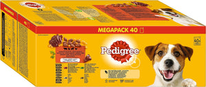 Pedigree Mixed Selection in Jelly 40 Pouches, Adult Wet Dog Food, Megapack , 100 g (Pack of 40)