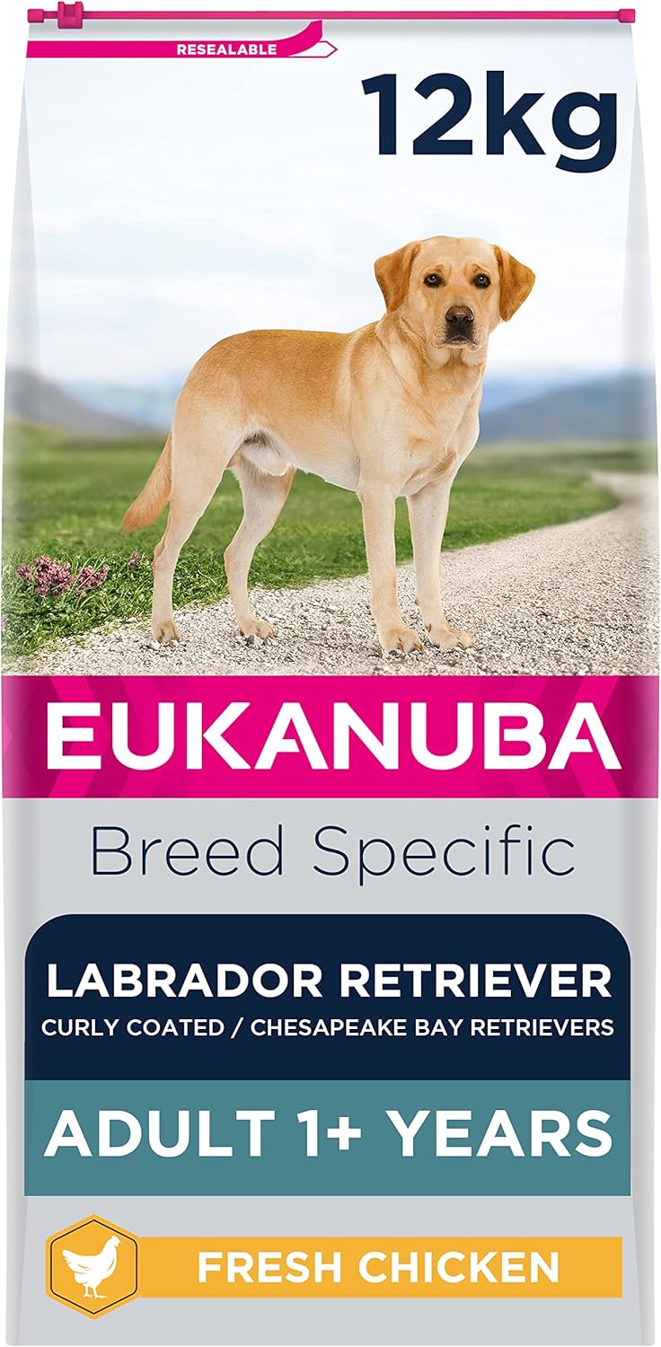 Eukanuba Complete Dry Dog Food for Adult Labrador Retriever Breed Types with Fresh Chicken 12 kg