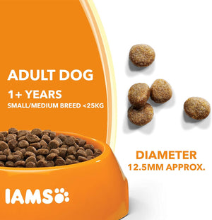 IAMS Complete Dry Dog Food for Adult 1+ Small and Medium Breeds with Lamb 12 kg