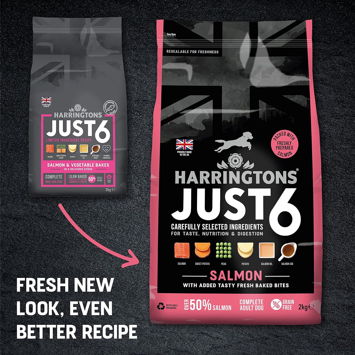 Harringtons Just 6 Dry Dog Food Salmon - 12kg