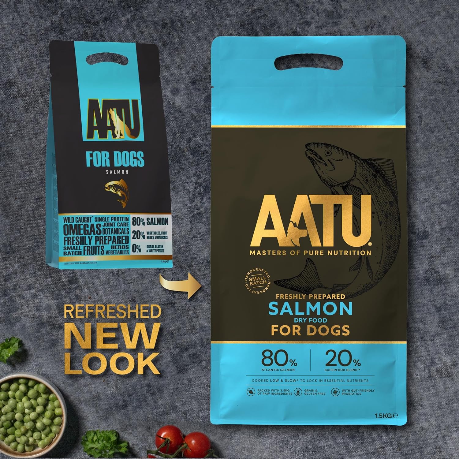 AATU 80/20 Grain Free Salmon Dry Dog Food - 10kg