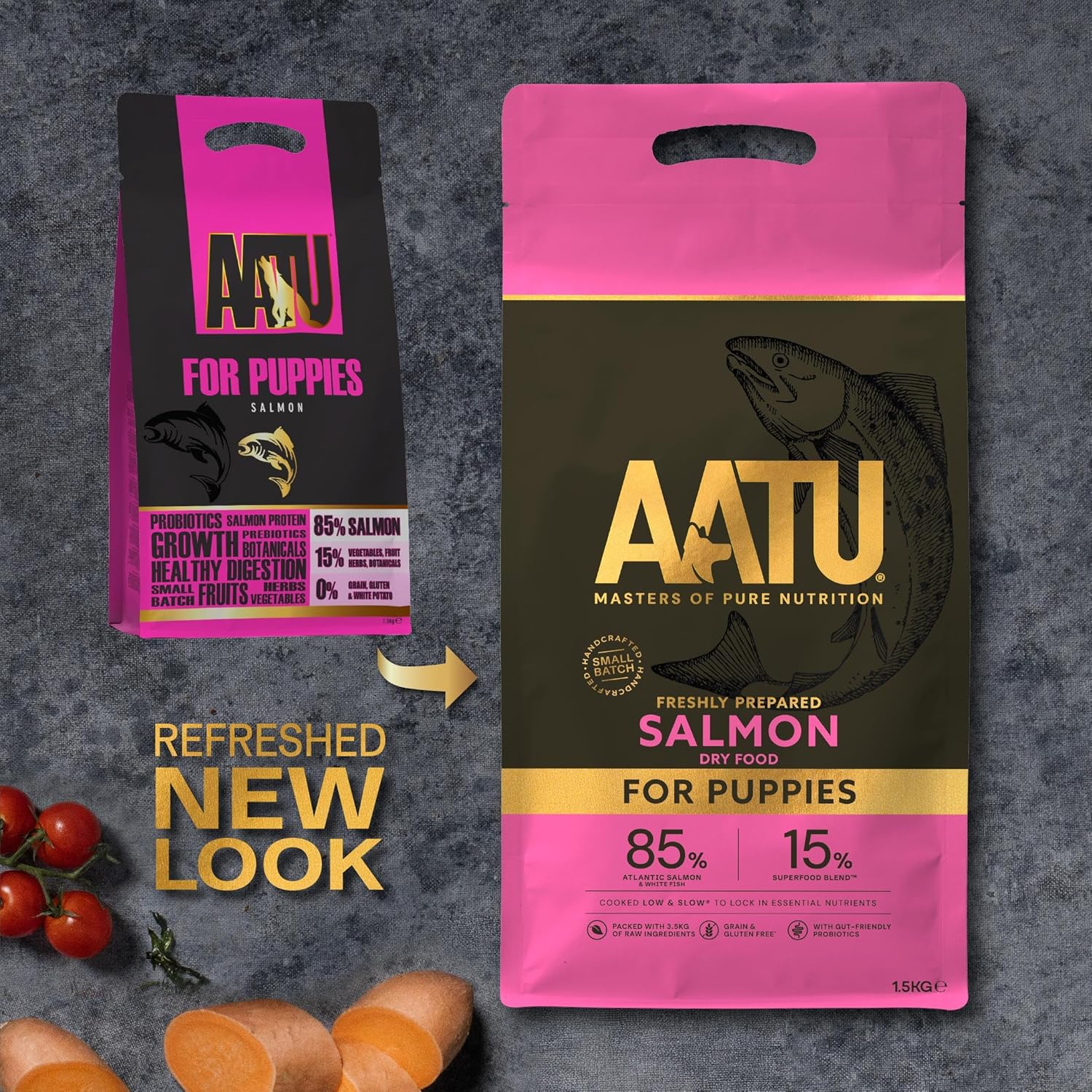 AATU 85/15 Complete Dry Puppy Food, Salmon 1.5kg