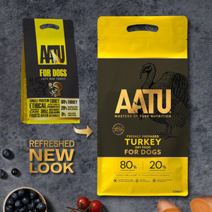 AATU 80/20 Dry Dog Food, Turkey, High Protein, Grain Free Recipe, No Artificial Ingredients, 5 kg