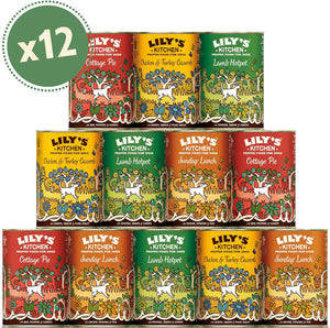 Lily's Kitchen Natural Adult Wet Dog Food Tins Classic Dinners Variety Pack 12 x 400g