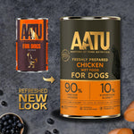 AATU 90/10 Premium Wet Adult Dog Food, Chicken, 6x400g Tins, Grain-Free