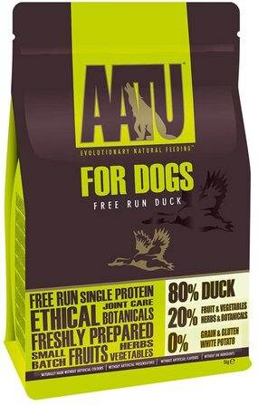 AATU 80/20 Dry Dog Food with free-run duck, grain-free, high protein, natural ingredients, 5 kg bag