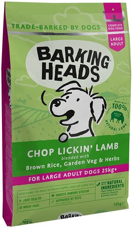 Barking Heads Dry Dog Food for Large Breeds - Chop Lickin' Lamb - 100% Natural, Grass-Fed Lamb with No Artificial Flavours, Good for Joint Health, 12 kg